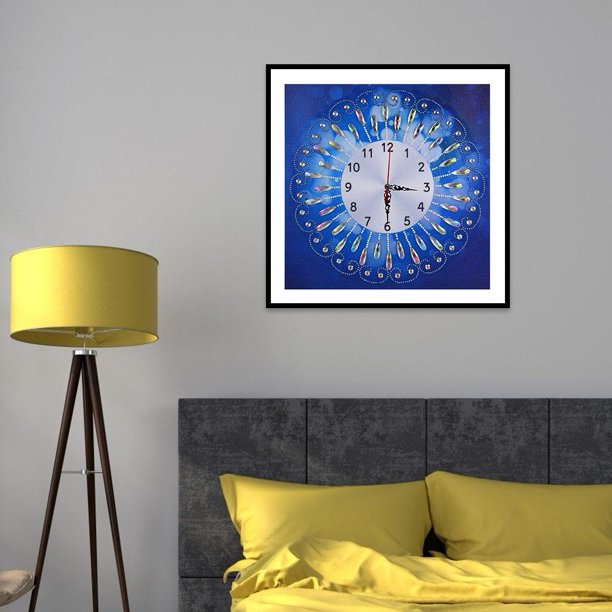 Cuadros Decorativos Kit de mosaico de punto de cruz de reloj de pintura de diamante en forma especial de bricolaje 5D (H083) Ehuebsd embutido en tela