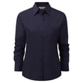 thumbnail image 2 of Russell Collection- Camisa de manga larga de popelín y poliéster/algodón de fácil cuidado para mujer (Azul marino), 2 of 2