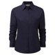 thumbnail image 2 of Russell Collection- Camisa de manga larga de popelín y poliéster/algodón de fácil cuidado para mujer (Azul marino), 2 of 2