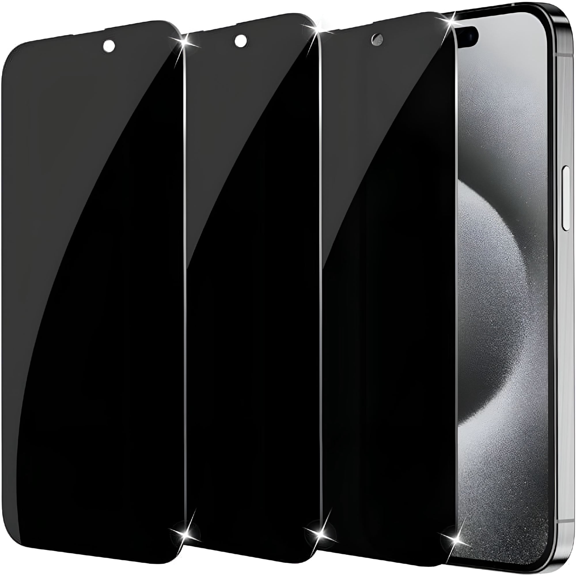 GJX 2026 New [3 Pack] Privacy Screen Protectors for Iphone 15/15 Pro,Anti Spy Private Tempered Glass Film for Public Places,Commuting,Travel,Protecting Sensitive Information,Screen Privacy.