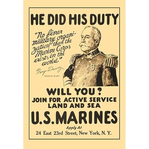 He Did His Duty, Will You?-Fine Art Canvas Print (20" x 30")