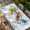 White, variant on Blue Turtle Coastal Table Cloths for 6 Foot Rectangle Tables, Octopus Summer Beach Coral Seahorse Patio Waterproof Elastic Fitted Tablecloths, Washable Rectangular Table Cover for Camping