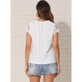 thumbnail image 3 of DARING DIVA Women's Dressy Short Sleeve Business Casual Shirts XS White, 3 of 6