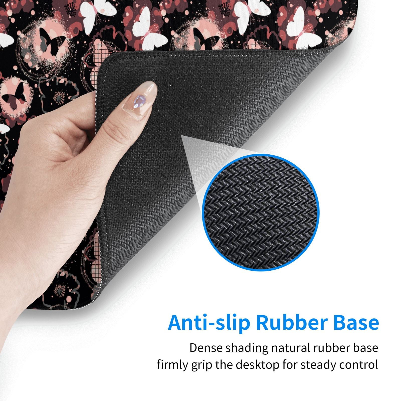 Rateoe Butterflies1 Print Mouse Pad - Extended Large Gaming Mousepad,Non-Slip Stitched Edge,16x29.5 Inch