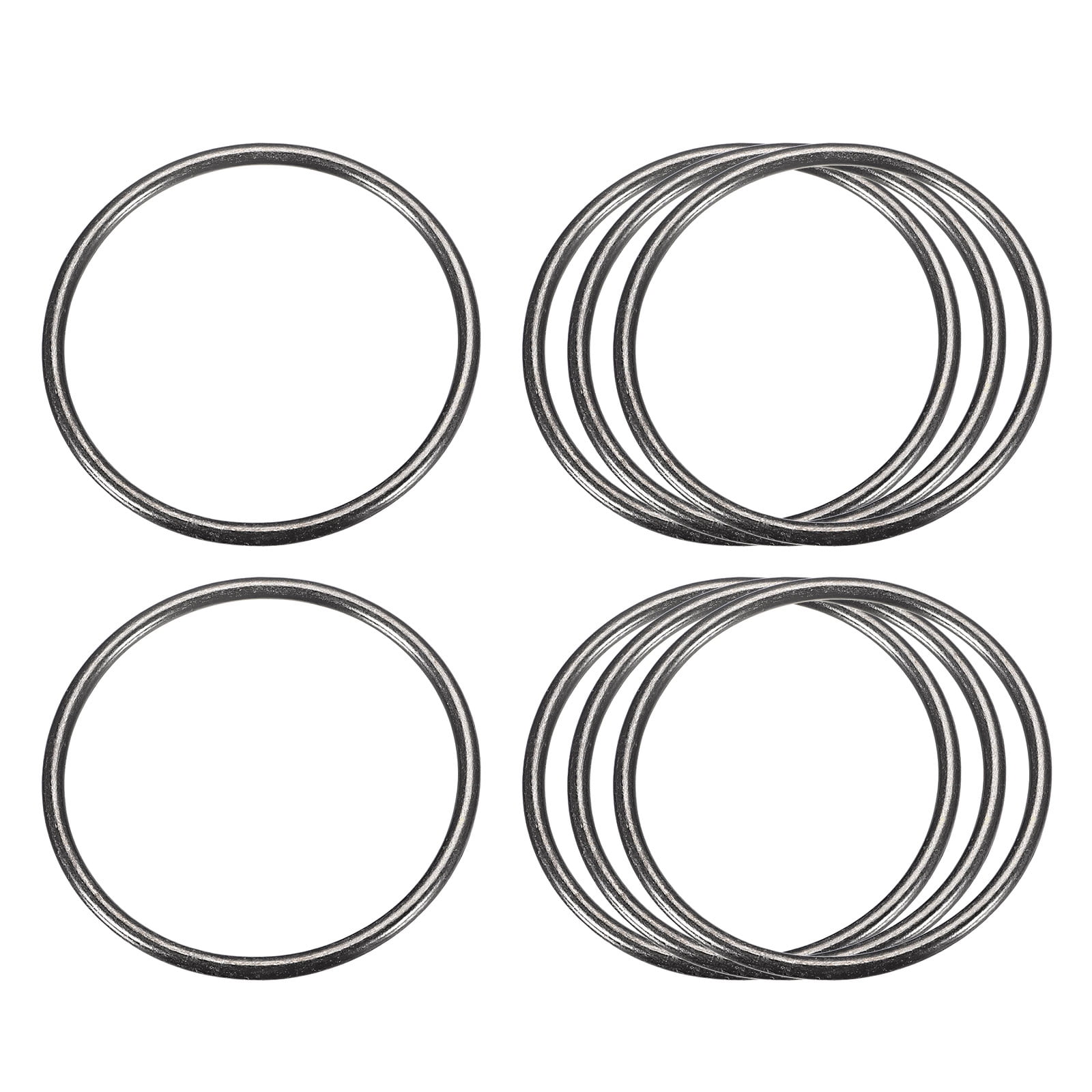 Metal O Rings, 8 Pack 50mm(1.97") ID 3mm Thick Welded O-Ringe, Dark ...