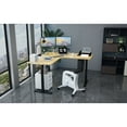 thumbnail image 6 of Hanover 73-In. L-Shaped Sit or Stand Electric Height Adjustable Desk with Triple Motor System, Natural and Black, HSD0452-NAT1, 6 of 6