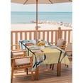 thumbnail image 3 of Rectangle Outdoor Tablecloth With Umbrella Hole And Zipper– Colorful Birds Waterproof Patio Table Cover for Party, Picnic, Backyard, 60"x102" , Blue Teal Yellow Red, 3 of 8