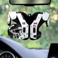 thumbnail image 4 of Dserhfy Car Soccer Ornament Flat Shape with Helmet Realistic Unique Design Handmade Decorate Car Hanging American Football Shoulder Pads Football Fans Gift, 4 of 8