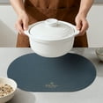 thumbnail image 4 of Oval Placemats Set of 4 Vinyl Placemats for Kitchen Dining Washable Heat Resistant Table Placemats Wipeable Table Mat Khaki 17.7x11.8inch, 4 of 6