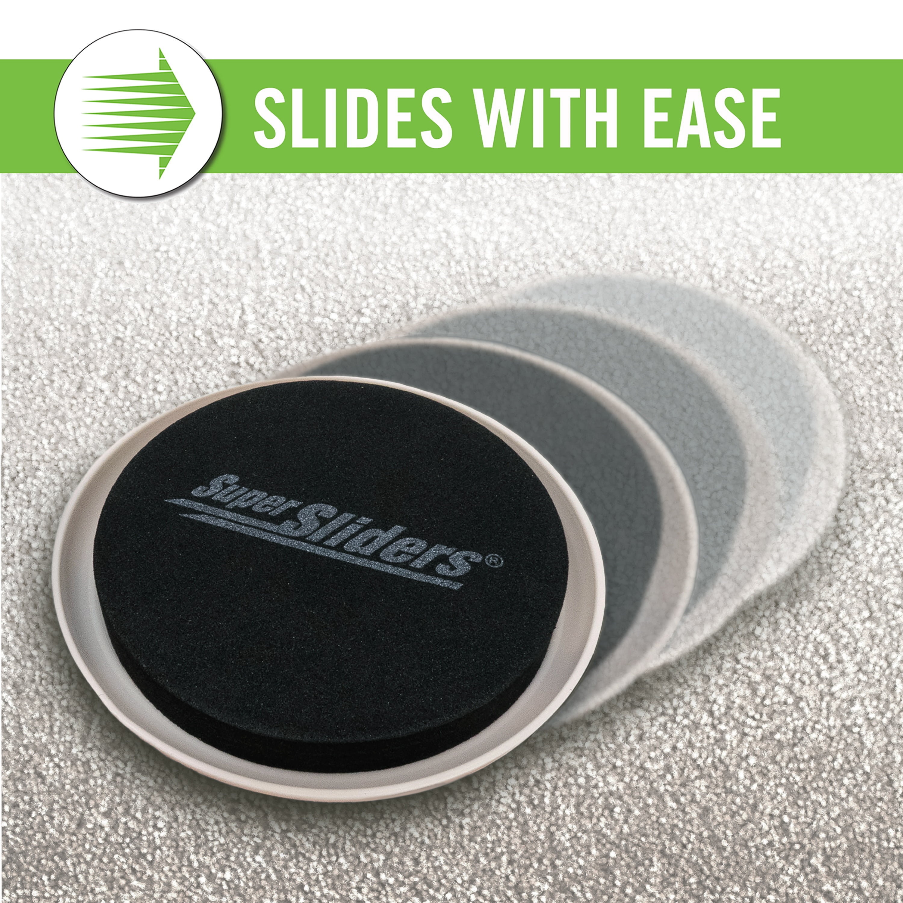 Super Sliders 3 1/2" Round Furniture Sliders – 16 Pack, Reusable Moving Pads for Hardwood Floors (Beige)