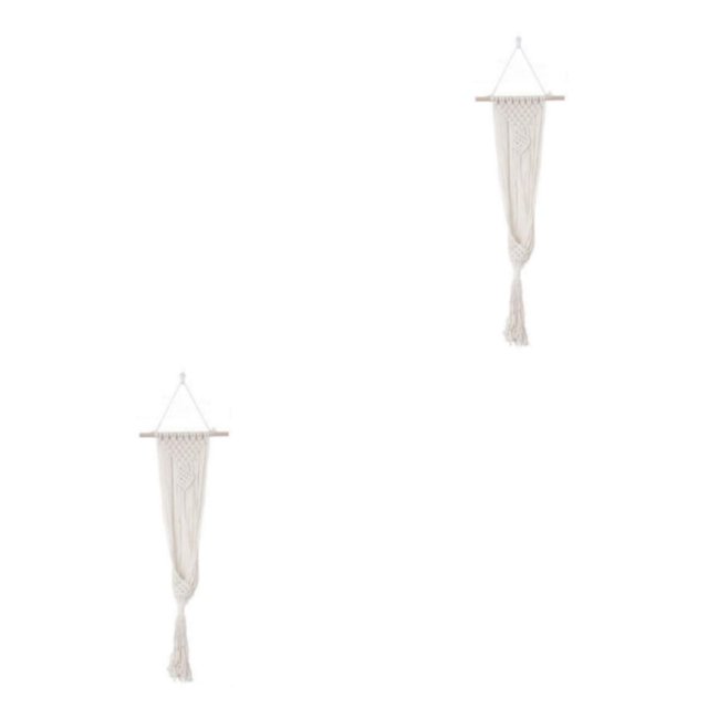 Thinsony Lightweight And Portable Macrame Planter Wall Hanging Basket Versatile Solution white 22-1 2Set