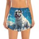 thumbnail image 2 of Balery Starry Sky Cloud Bulldog Pantalones cortos deportivos para mujer con forro y dos bolsillos, elásticos, para entrenamiento, gimnasio, yoga-X-Large, 2 of 7