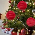 thumbnail image 4 of HomeDM Christmas Velvet Balls Ornaments, 2Pcs Red 20cm/7.87" Hanging Pendant for Xmas Tree Wreath Wedding Holiday Party Decor Shatterproof Plastic Flocked Christmas Decorations Balls, 4 of 6