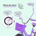 thumbnail image 3 of Bicicleta Entrenadora Para Niños Aeiou Qk-09 Con Canasta R12 Morado, 3 of 5
