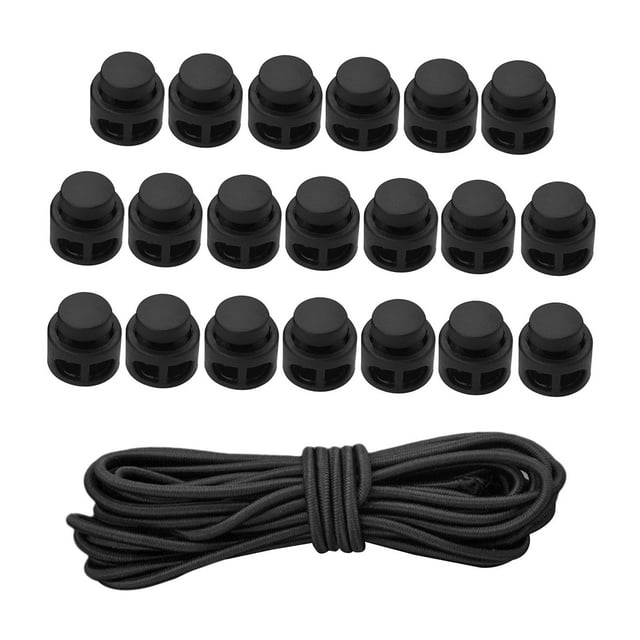 20 piezas de bloqueo de cable Zulema tapón de palanca de resorte + cuerda elástica cerraduras de cordón