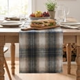 thumbnail image 3 of Sm:)e Dark Blue Brown Farmhouse Plaid Table Runner 13x90 Inch, Winter Rustic Holiday Check Kitchen Dining Table Decor, 3 of 8