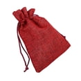 thumbnail image 3 of Sacos de yute rojo para caramelos, paquete de 10 para bodas y cumpleaños, cierre con cordón y diseño rústico, 3 of 6