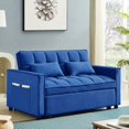 thumbnail image 3 of Yardi Yarda 54 Inch Adjustable Backrest Sofa, Sofa Bed, Futon Sofa with Double Armrest and Pouch, Variable Bed for Living room, Bedroom, Dark Blue, 3 of 13