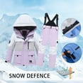 thumbnail image 4 of Kids Snow Suit Boys Girls Winter Thickened Ski Jacket Pants Set Hooded Straps Set Windproof Girls Thanksgiving Outfit, 4 of 4