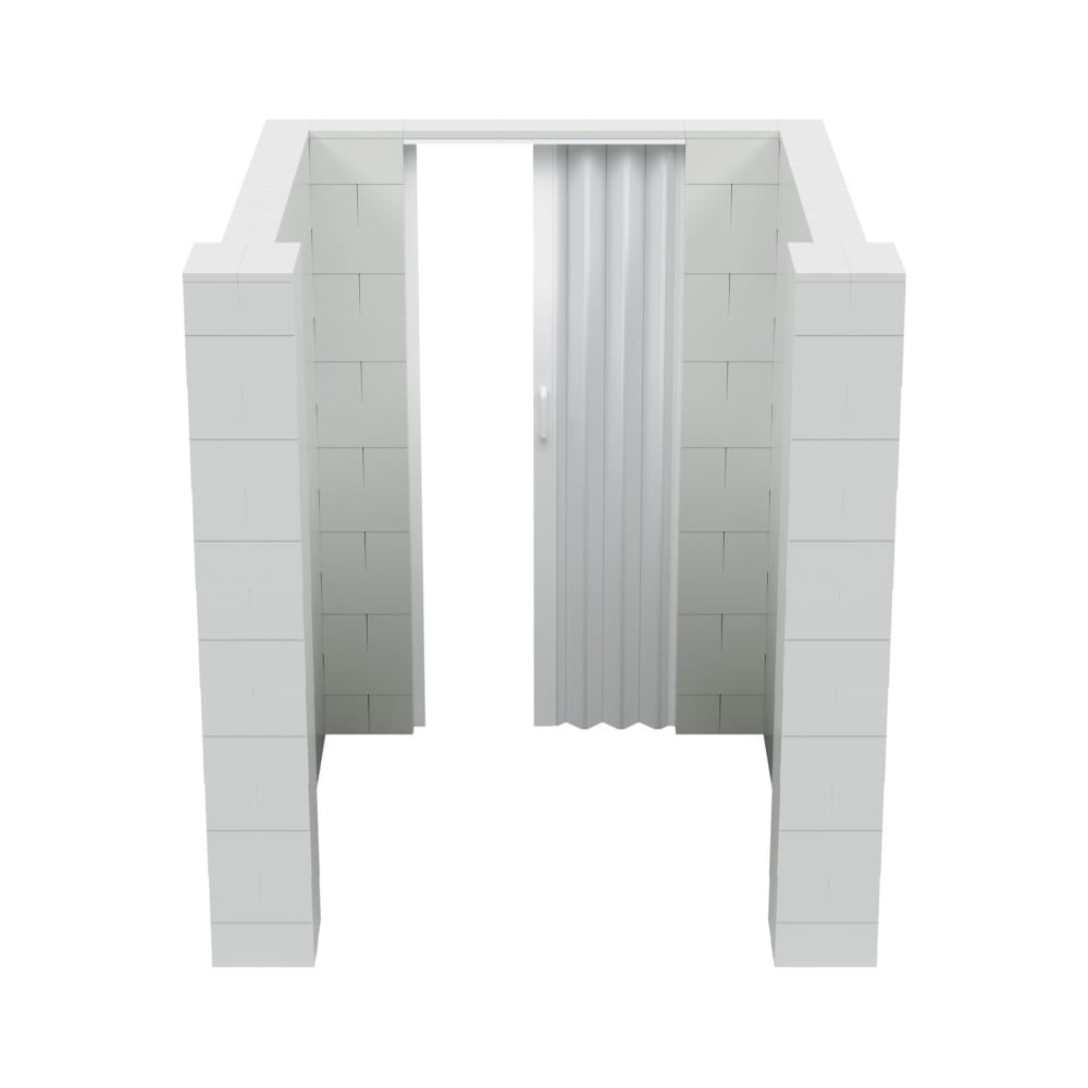 EverBlock 6’ x 6’ x 7’ Lactation Room Kit U-Shaped Wall with Accordion Door | 3’ x 7’ Doorway | Modular Building Blocks | Room Divider & Partition | Easy to Connect & Reuse | Indoor & Outdoor Use
