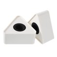 thumbnail image 1 of 2Pcs Portable ABS Injection Molding Triangle Shaped Interview Mic Microphone Logo Flag Station Logo (White), 1 of 6