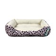 thumbnail image 3 of Harper Lane Monaco Rectangular Plush Pet Bed, Leopard, 3 of 3