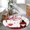 thumbnail image 4 of Valentine's Day Washable Area Rug&nbsp;3 ft Love Heart Tree Red Lips Rose Dwarf Soft Round&nbsp;Rugs for Living Room, Non Slip Carpet for Bedroom&nbsp;Entryway Dining Room, 4 of 9