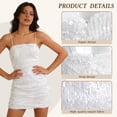thumbnail image 5 of Womens Sparkly Sequin Mini Dress Sleeveless Shiny Spaghetti Strap Bodycon Short Dress Glitter Disco Cocktail Party Clubwear, 5 of 8