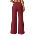 thumbnail image 6 of Pants for Women Wide Leg Pants Casual High Waist Loose Straight Long Pants with Pocket Elastic Waist Solid Palazzo Pants Comfy Loose Fit Dress Pants, 6 of 8