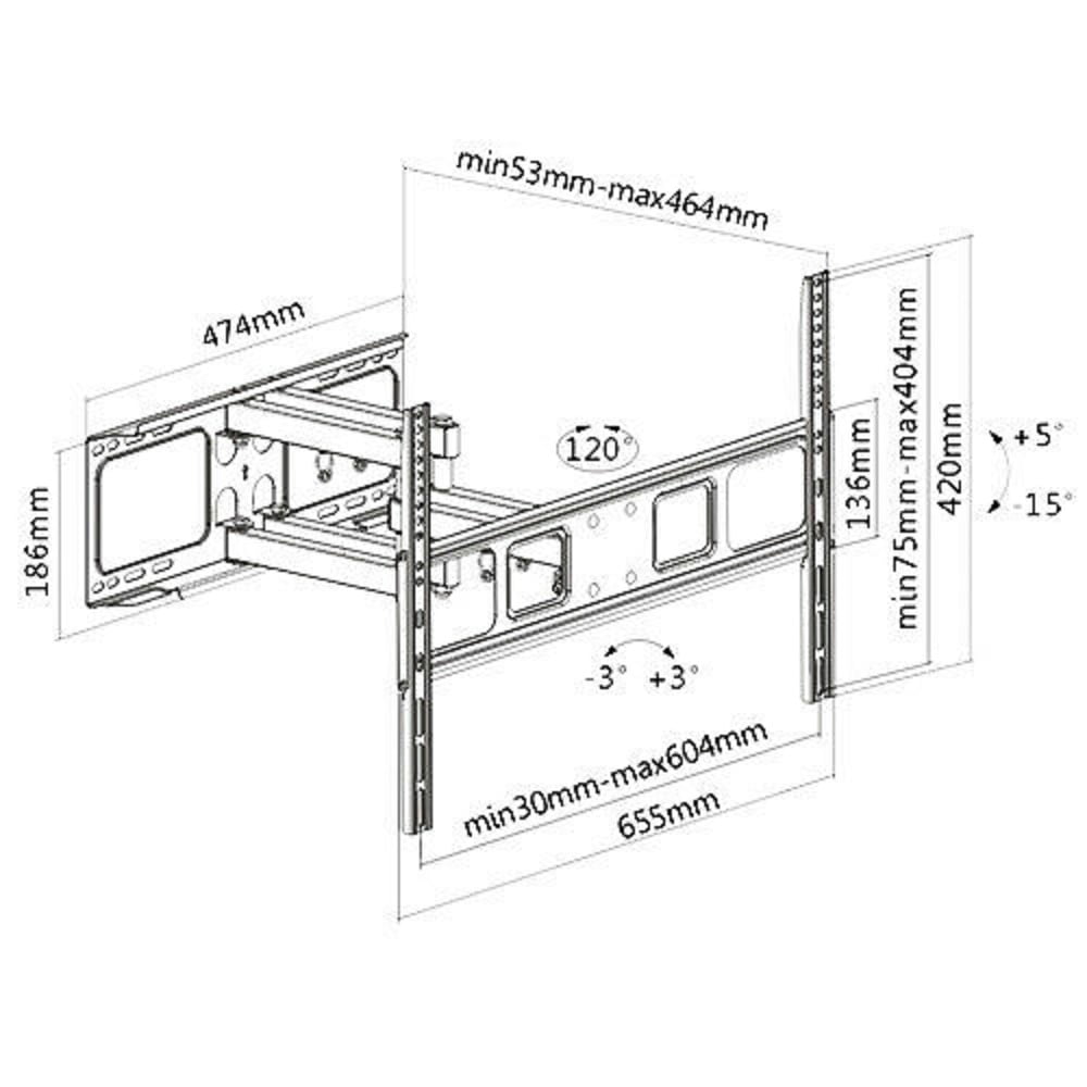 Full Motion TV Wall Mount TCL 32 37 39 40 42 47 50 55