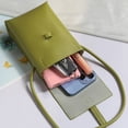 thumbnail image 3 of PU vertical mobile phone bag women's casual shoulder retro soft leather slung bag, 3 of 5