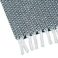 thumbnail image 3 of Americanflat 50x60 Throw Blanket, 100% Cotton with Fringe, Navy White Herringbone, all seasons blanket, 3 of 6