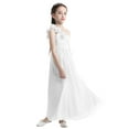 thumbnail image 3 of iEFiEL Girls Chiffon One-shoulder Flower Girl Dress High Waist Pleated Princess Bridesmaid Birthday Party Dress, 3 of 7