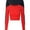 2PACK - Black/Red, variant on Women's 2-Pack Solid Long Sleeve Round Neck Crop T Shirt Top