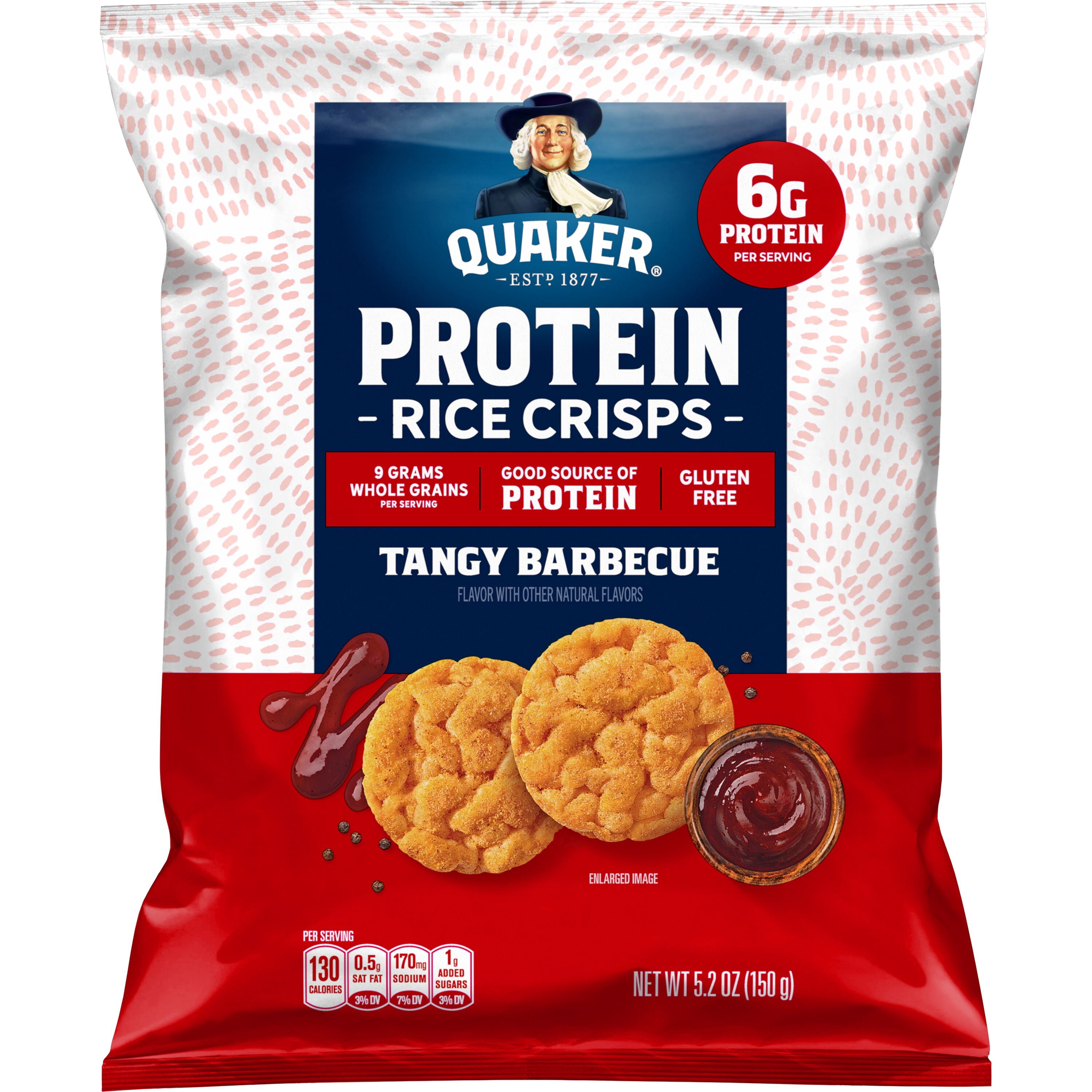 (6 pack) Quaker Protein Tangy Barbecue Rice Mini Rice Cakes, 5.2 oz
