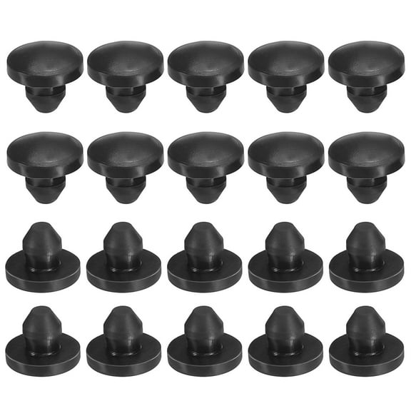 Uxcell Silicone Round Hole Plugs 3.5mm/0.14inch, Protective Cover Cap Head for Locking Furniture, Black 20 Pack