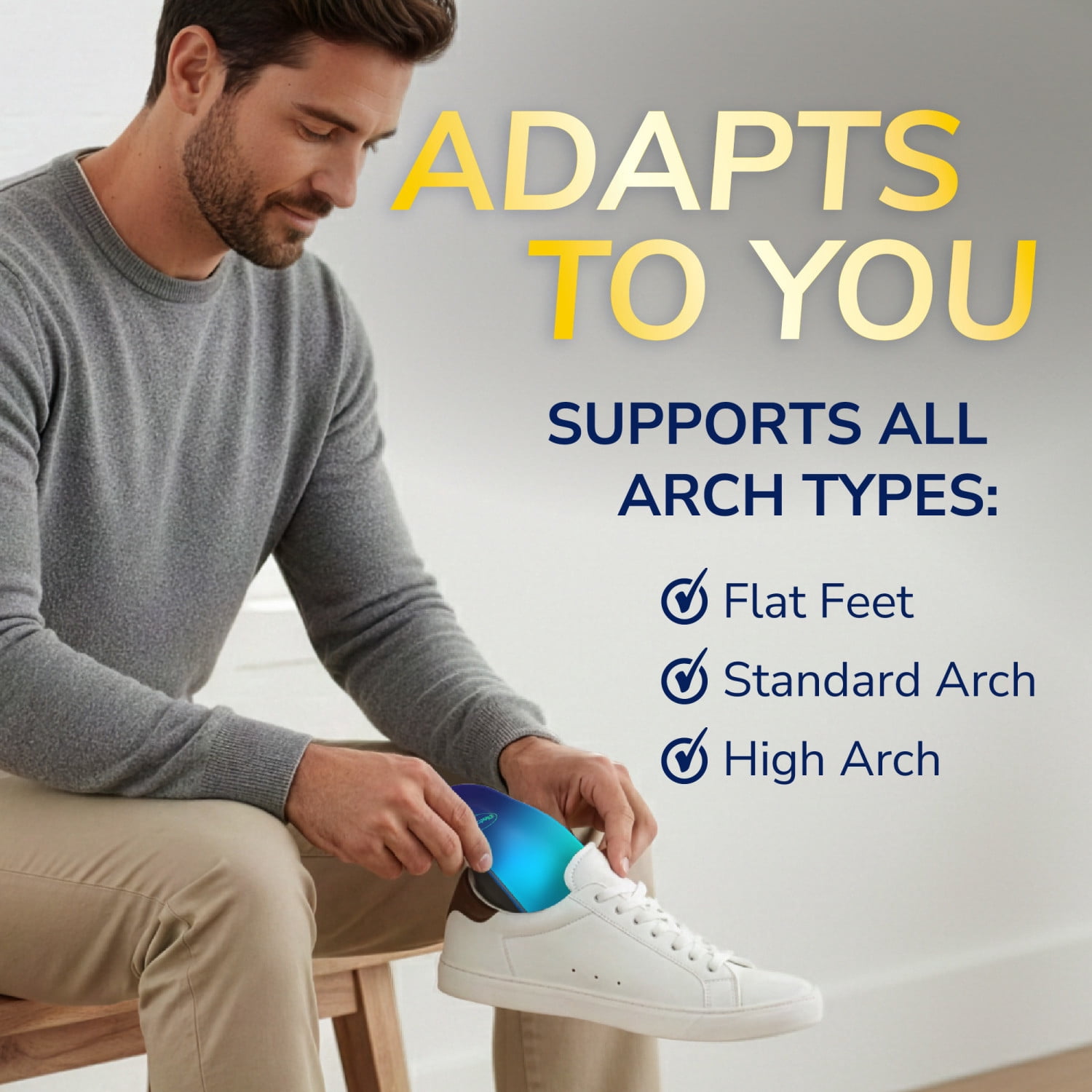 (2 pack) Dr. Scholl’s Adapts to You Insoles for Men with Self-Molding Foam, Size 8-14
