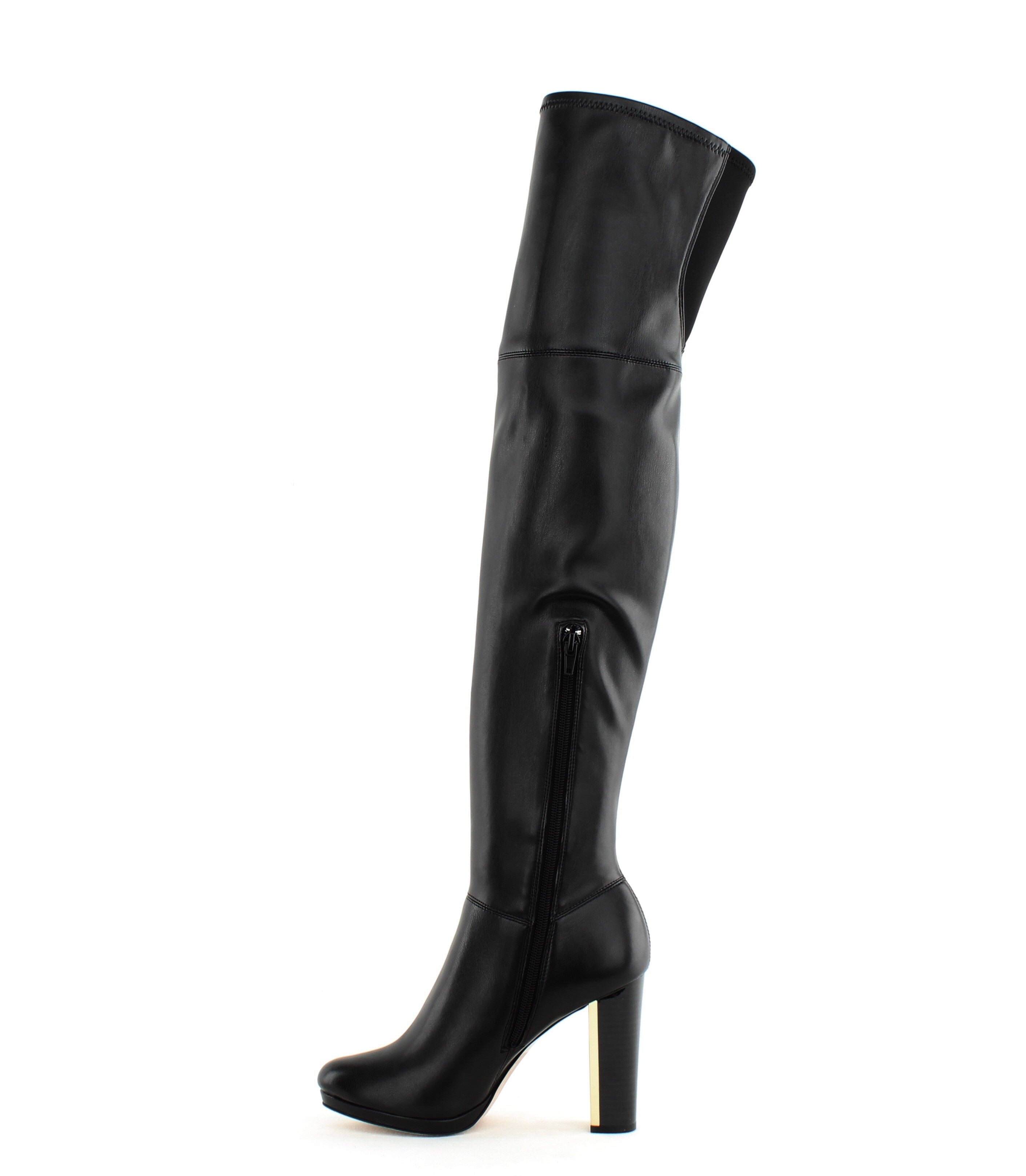Womens Calvin Klein Pammie Over The Knee Boots Black Leather