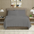 thumbnail image 3 of Color Sense Soft Finish Microfiber Percale Queen Bed Sheet Set – 4-Piece Lightweight, Wrinkle-Resistant, Quick-Dry, Charcoal Gray, 3 of 9