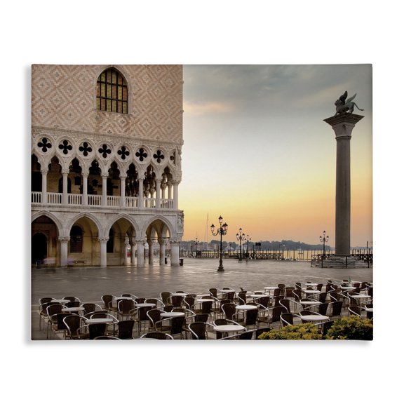 Stupell Industries Victorian San Marco Sunset Italian Architecture Traditional Buildings Canvas Art, 20 x 16, by Alan Blaustein