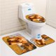 thumbnail image 1 of ABPHQTO Perro Golden Retriever saltando a través de hojas de otoño Juego de alfombras de baño de 3 piezas Alfombra de baño Alfombra de contorno y tapa de inodoro, 1 of 2