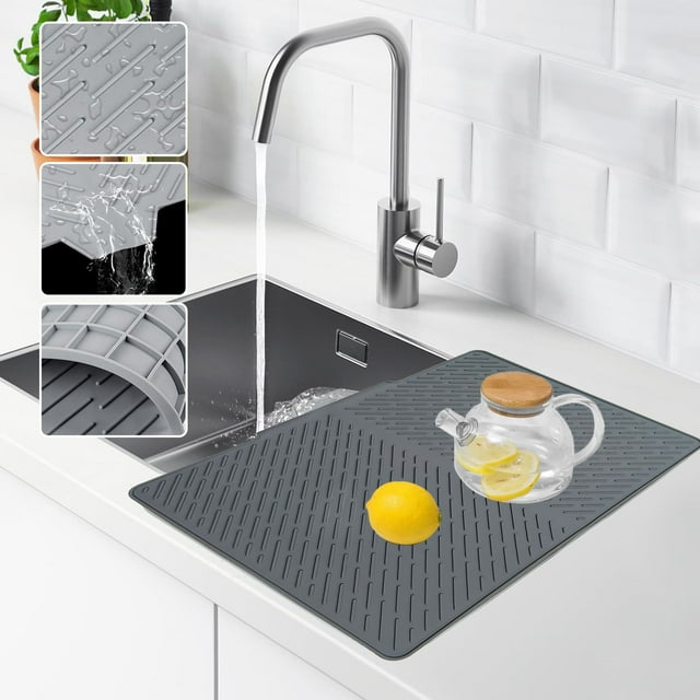 TIMIFIS Heated Lunch Boxs Rubber Back Slope Pad Rubber Diversion Opening Bowl and Drying Water Filter Pad Apartment Essentials