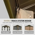 thumbnail image 5 of 12 x14 ft Outdoor All-Weather Vented Double Hardtop Gazebo with Reinforced Aluminum Frame, Curtains & Netting Brown, 5 of 5