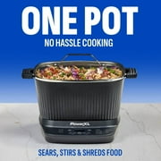 Power XL StirMax 7.5 Qt Multi-Cooker with Auto Stir/Shred Paddle and 9 Presets, Matte Black