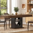 thumbnail image 3 of Timagebreze Farmhouse Dining Table for 4-6,55 Inch Table with Drawers & Wood Base for Kitchen,Black & Walnut, 3 of 8