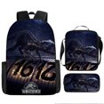 thumbnail image 1 of Jurassic World Student Backpack Dinosaur Schoolbag Three-Piece Set Large Capacity Backpack Cartoon Schoolbag Pencil Bag, 1 of 2