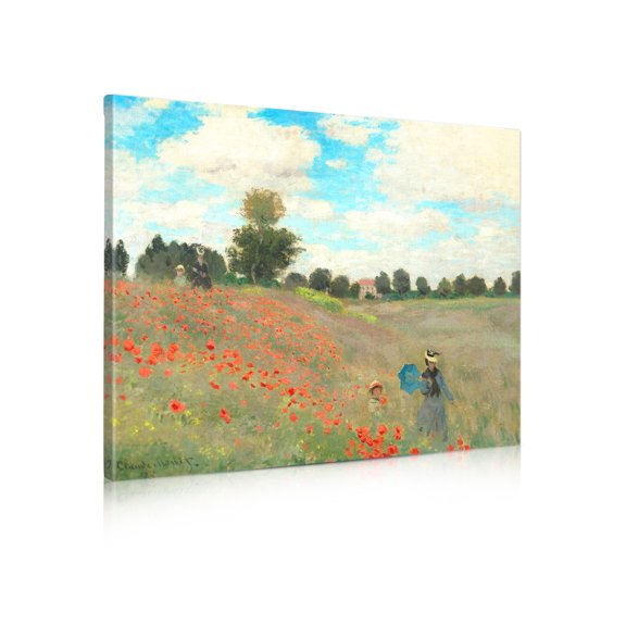 DECORARTS - Poppies at Argenteuil, 1873, Claude Monet Art Reproduction. Giclee Canvas Prints Wall Art for Home Decor 30x24"