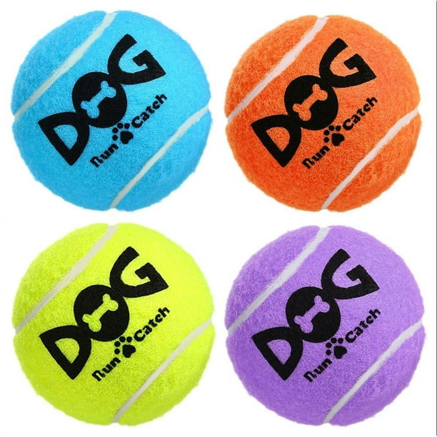 Pelotas de tenis Squeaky para perros, tamaño grande, 4 unidades