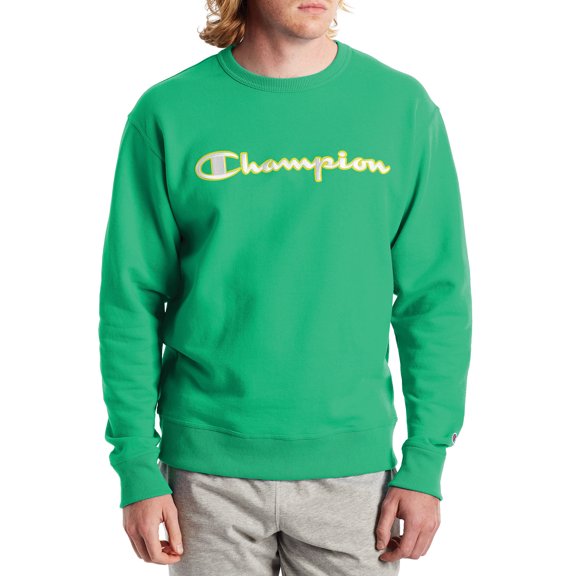 Champion Men's Powerblend Crew Sweatshirt with Stitch Logo, up to Size 3XL