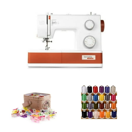 Bernette 05 Crafter Sewing Machine with Sewing Clips and Miniking Trilobal Polyester Spool